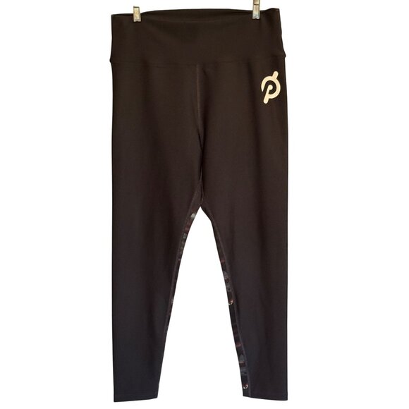 Peloton Logo Black High-Waisted Leggings Polyester/Spandex Blend Womens Size XXL - Picture 1 of 7